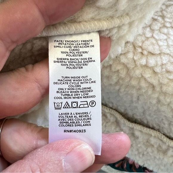 LOFT Brown Crackle Faux Leather Shearling Pocket Vest Open Front Plus Size XXL - Picture 6 of 7